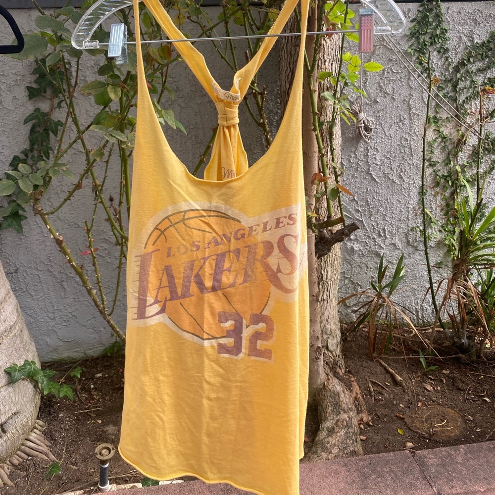 Mighty fine lakers tank top. Johnson on the back side.